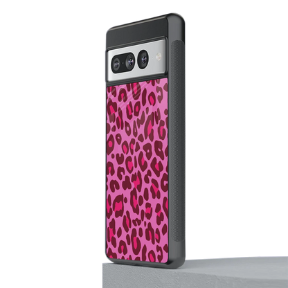Leopard Pink stylish phone case for google pixel 7 pro | glossy glass and slim fit