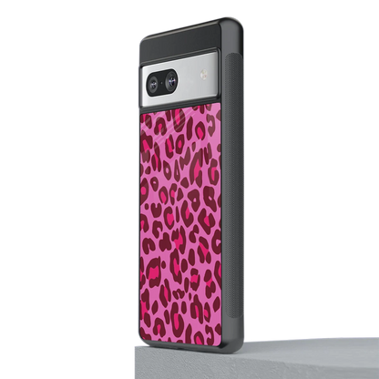 Leopard Pink stylish phone case for google pixel 7 | glossy glass and slim fit
