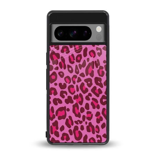 Leopard Pink back phone cover | glass case for google pixel 8 pro