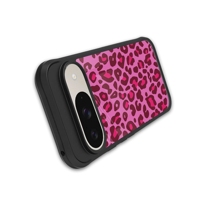 Leopard Pink stylish phone case for google pixel 9 | glossy glass and slim fit
