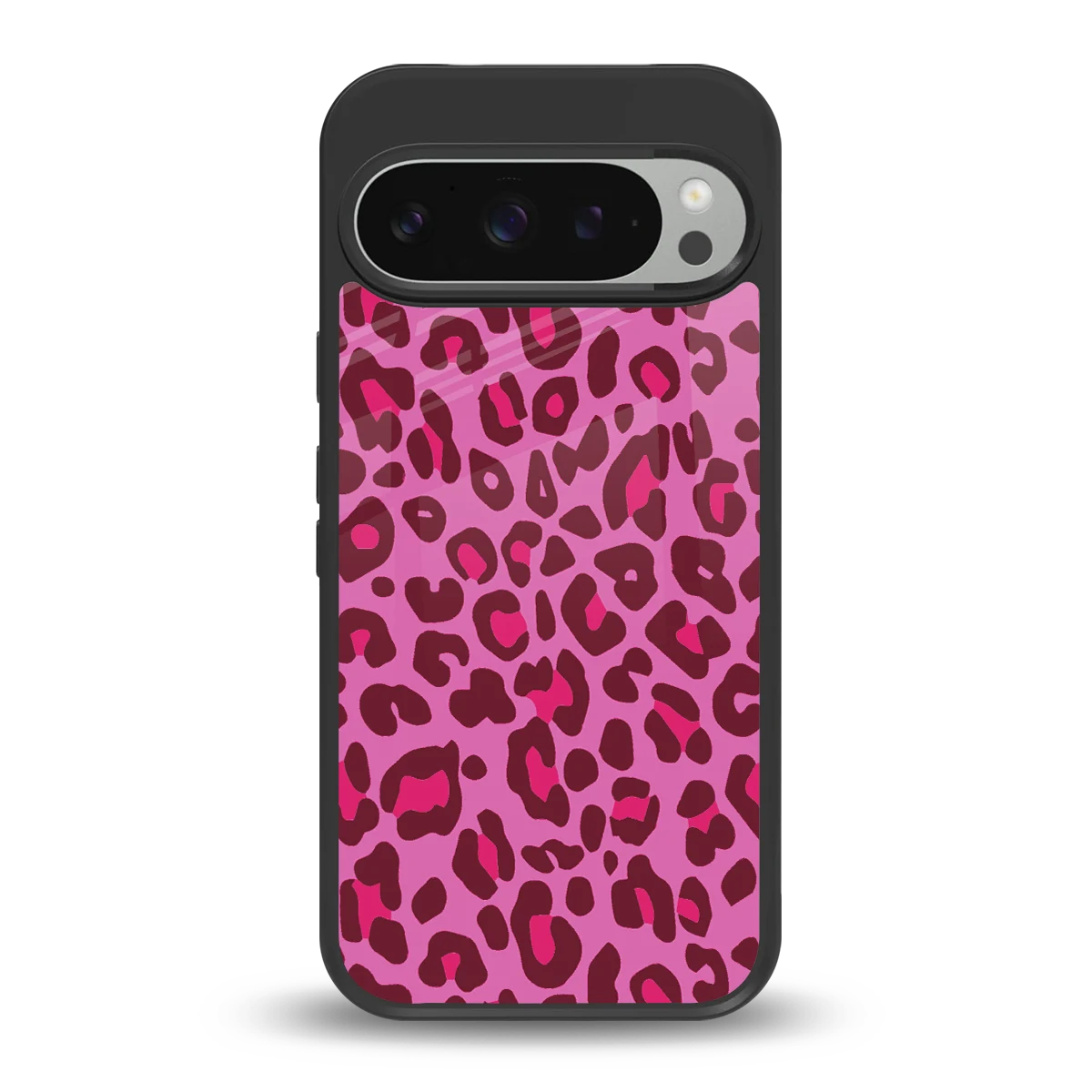 Leopard Pink back phone cover | glass case for google pixel 9 pro