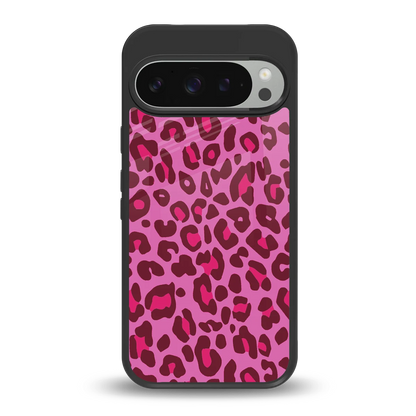 Leopard Pink back phone cover | glass case for google pixel 9 pro