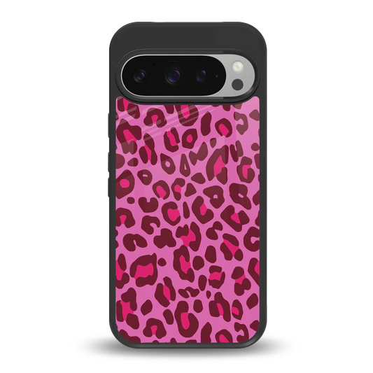 Leopard Pink back phone cover | glass case for google pixel 9 pro xl