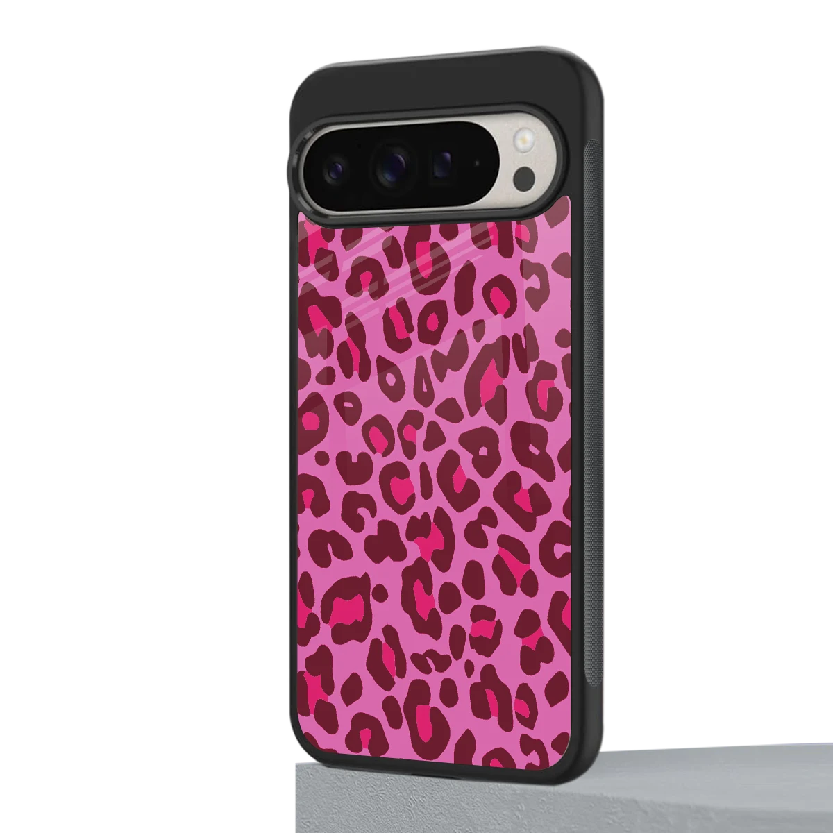 Leopard Pink google pixel 9 pro xl mobile cover | shockproof glass phone case