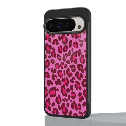 Leopard Pink google pixel 9 pro xl mobile cover | shockproof glass phone case
