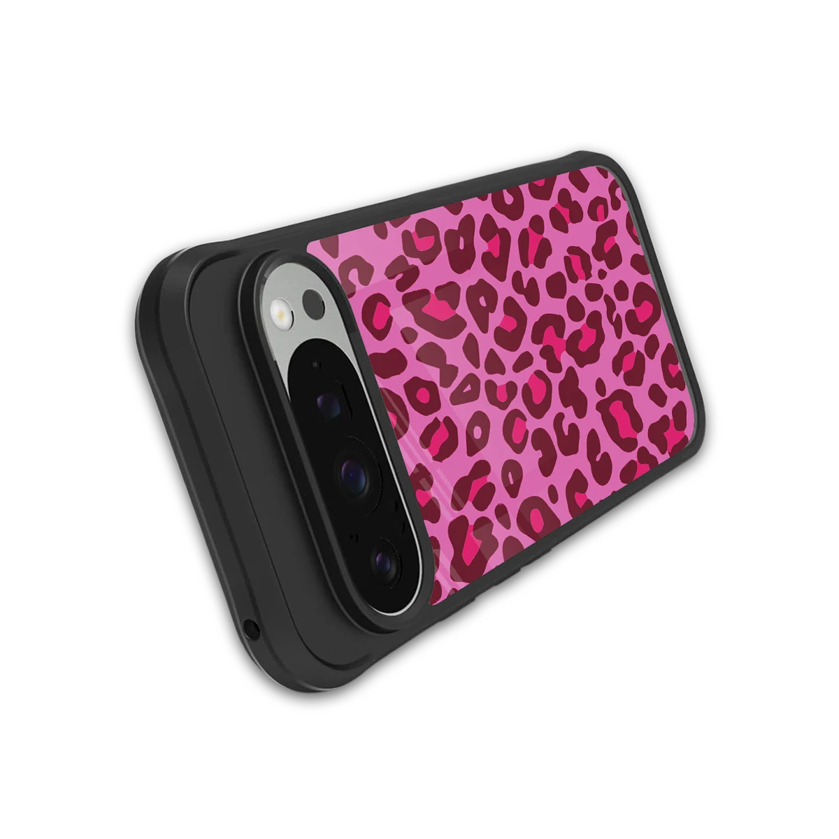 Leopard Pink stylish phone case for google pixel 9 pro xl | glossy glass and slim fit