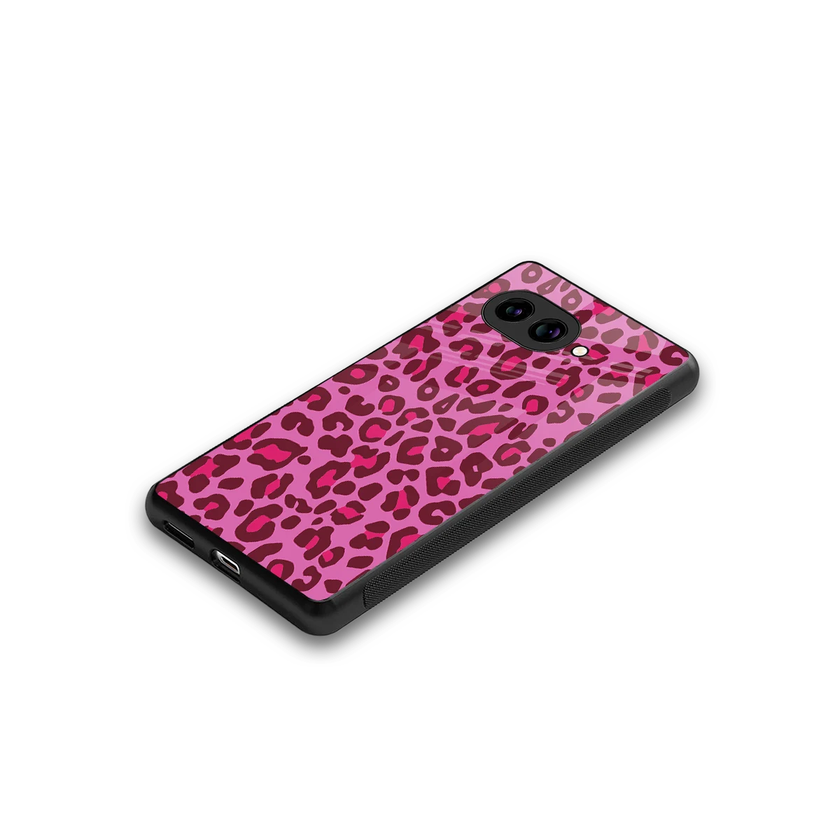 Leopard Pink stylish phone case for google pixel 10a | glossy glass and slim fit