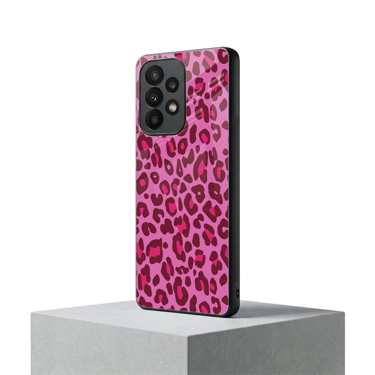 Leopard Pink samsung galaxy a23 mobile cover | shockproof glass phone case