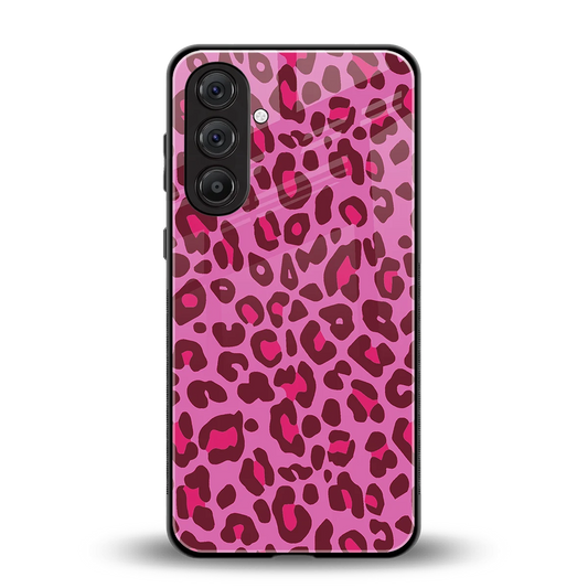 Leopard Pink back phone cover | glass case for samsung galaxy m35 5g