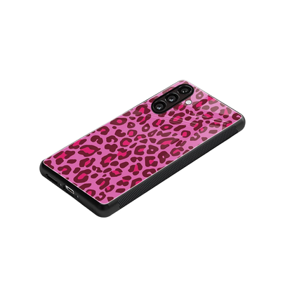 Leopard Pink stylish phone case for samsung galaxy m36 5g | glossy glass and slim fit