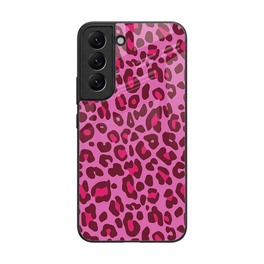 Leopard Pink back phone cover | glass case for samsung galaxy s22