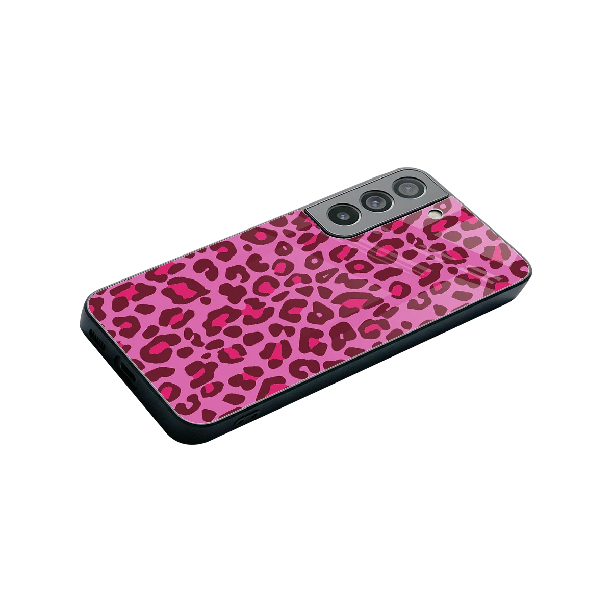 Leopard Pink stylish phone case for samsung galaxy s22 | glossy glass and slim fit