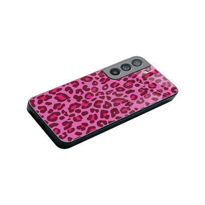 Leopard Pink stylish phone case for samsung galaxy s22 | glossy glass and slim fit