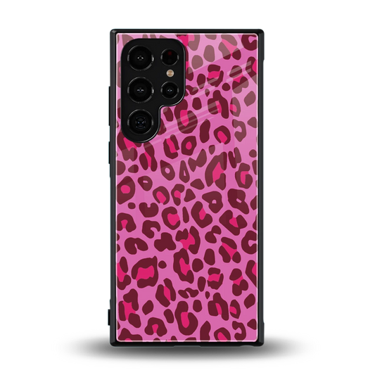 Leopard Pink back phone cover | glass case for samsung galaxy s23 ultra