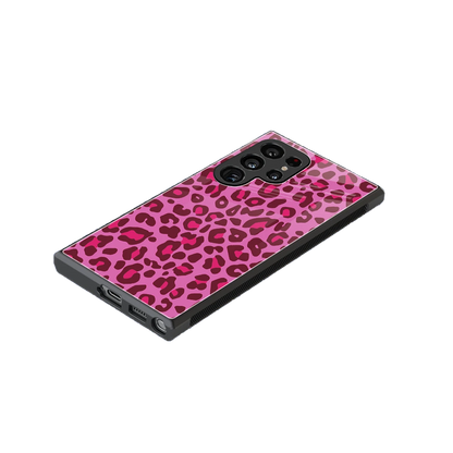 Leopard Pink stylish phone case for samsung galaxy s23 ultra | glossy glass and slim fit