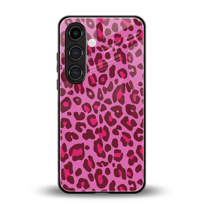 Leopard Pink back phone cover | glass case for samsung galaxy s25