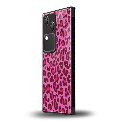 Leopard Pink vivo v30 mobile cover | shockproof glass phone case