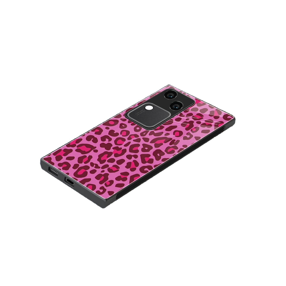 Leopard Pink stylish phone case for vivo v30 | glossy glass and slim fit