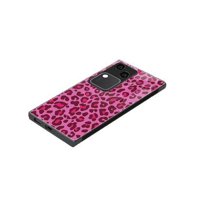 Leopard Pink stylish phone case for vivo v30 | glossy glass and slim fit