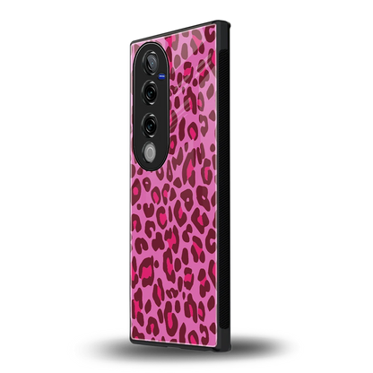 Leopard Pink vivo v40 pro mobile cover | shockproof glass phone case