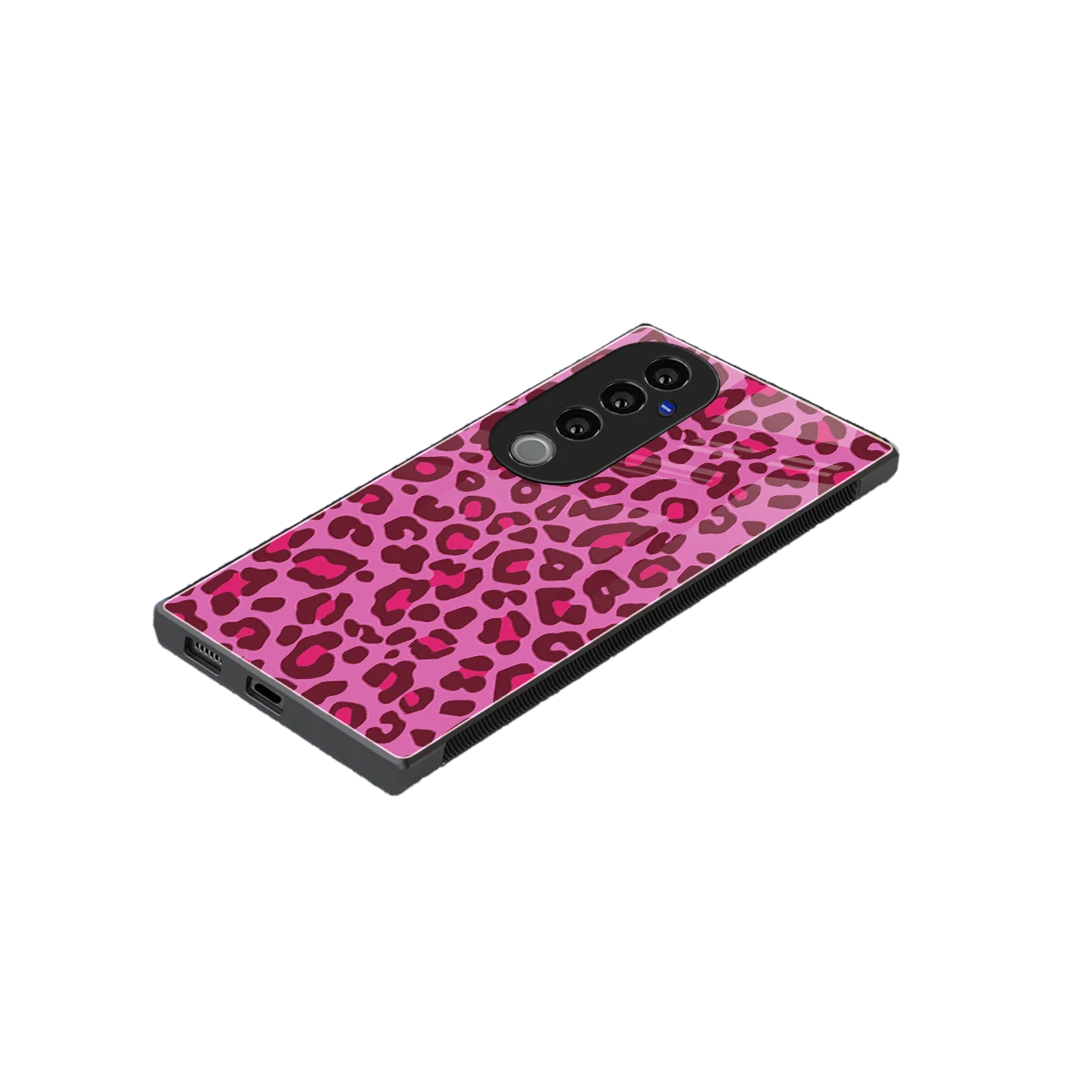 Leopard Pink stylish phone case for vivo v40 pro | glossy glass and slim fit