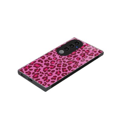 Leopard Pink stylish phone case for vivo v40 pro | glossy glass and slim fit