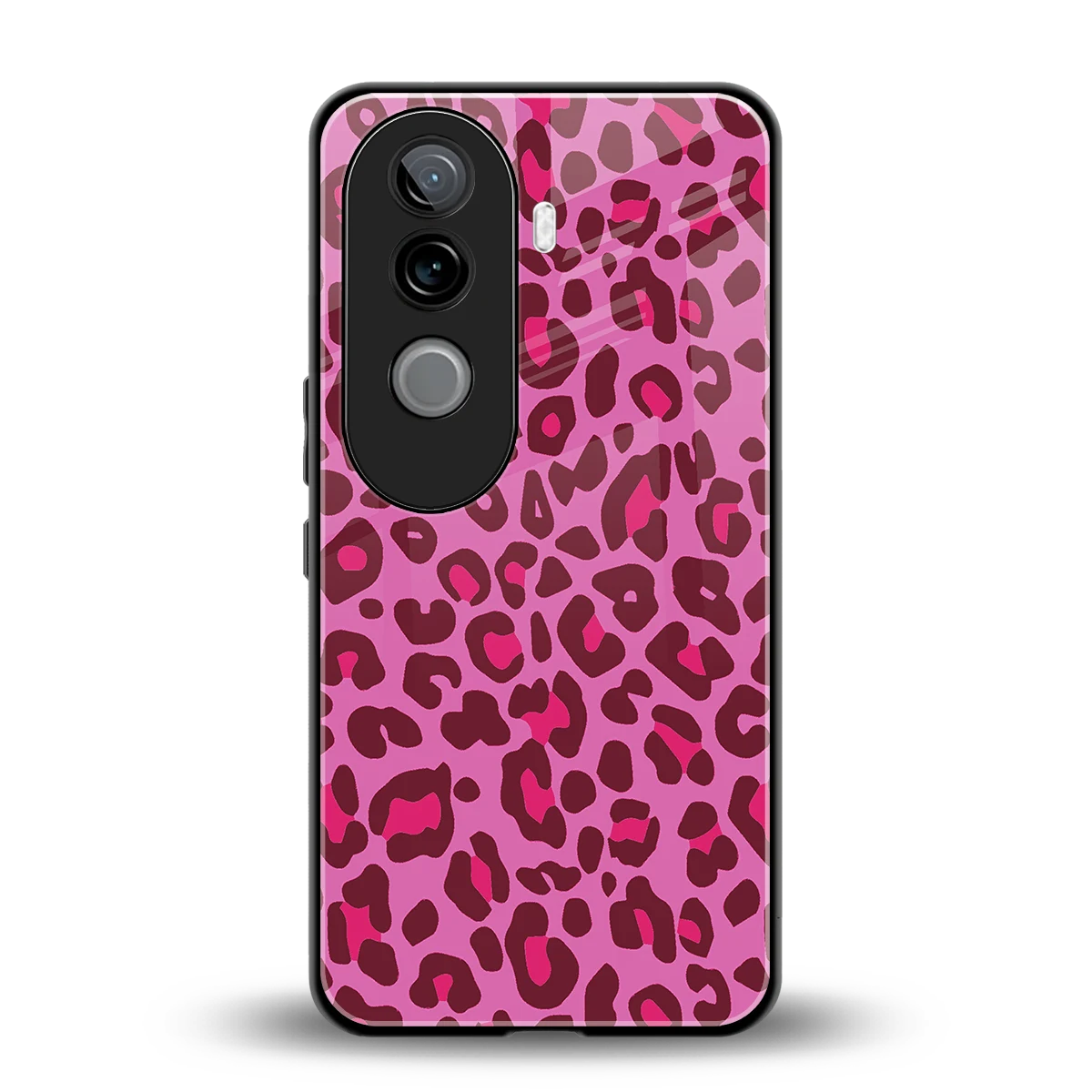Leopard Pink back phone cover | glass case for vivo v40e