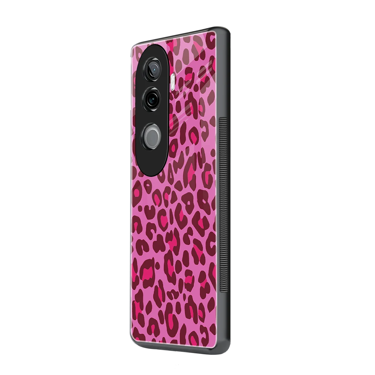 Leopard Pink vivo v40e mobile cover | shockproof glass phone case