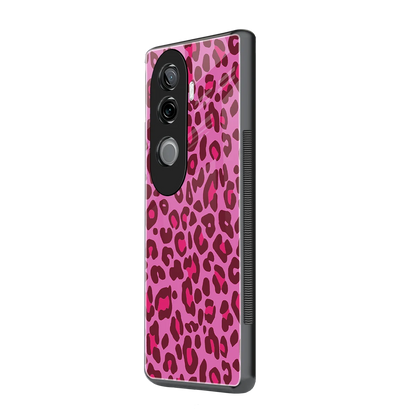 Leopard Pink vivo v40e mobile cover | shockproof glass phone case