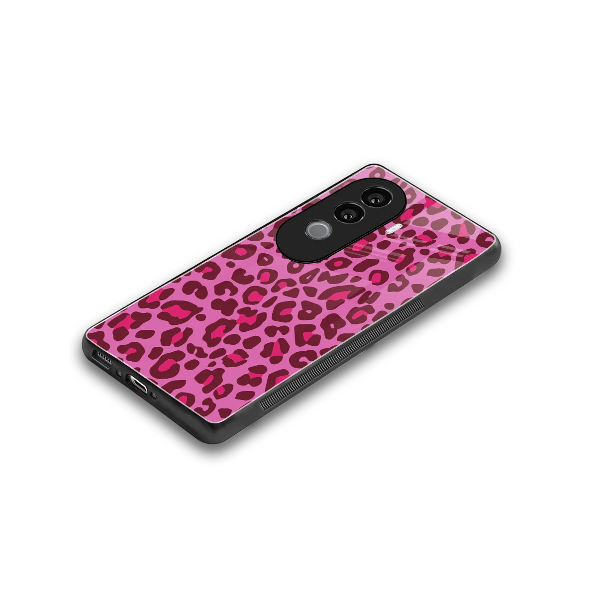 Leopard Pink stylish phone case for vivo v40e | glossy glass and slim fit