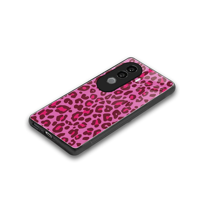 Leopard Pink stylish phone case for vivo v40e | glossy glass and slim fit