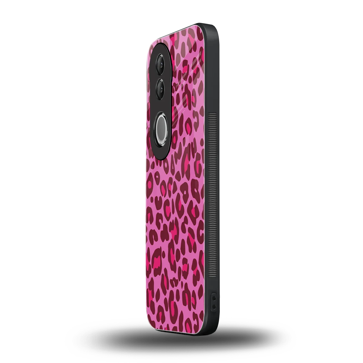 Leopard Pink vivo v50 mobile cover | shockproof glass phone case