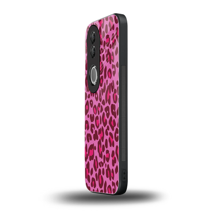 Leopard Pink vivo v50 mobile cover | shockproof glass phone case