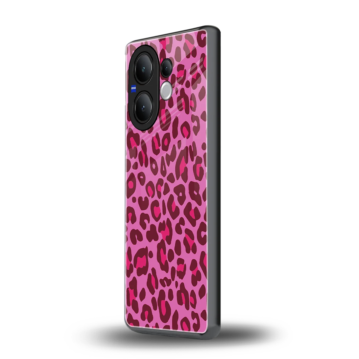 Leopard Pink vivo v60 mobile cover | shockproof glass phone case