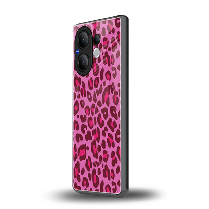 Leopard Pink vivo v60 mobile cover | shockproof glass phone case