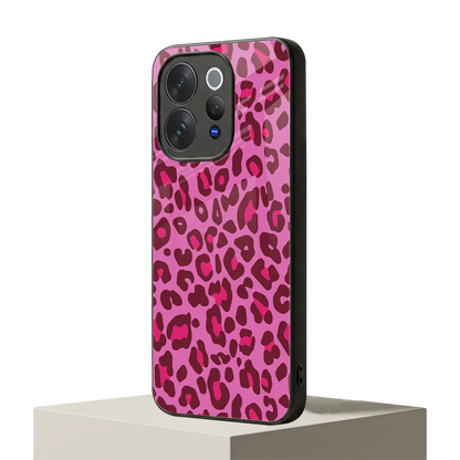 Leopard Pink vivo v70 mobile cover | shockproof glass phone case
