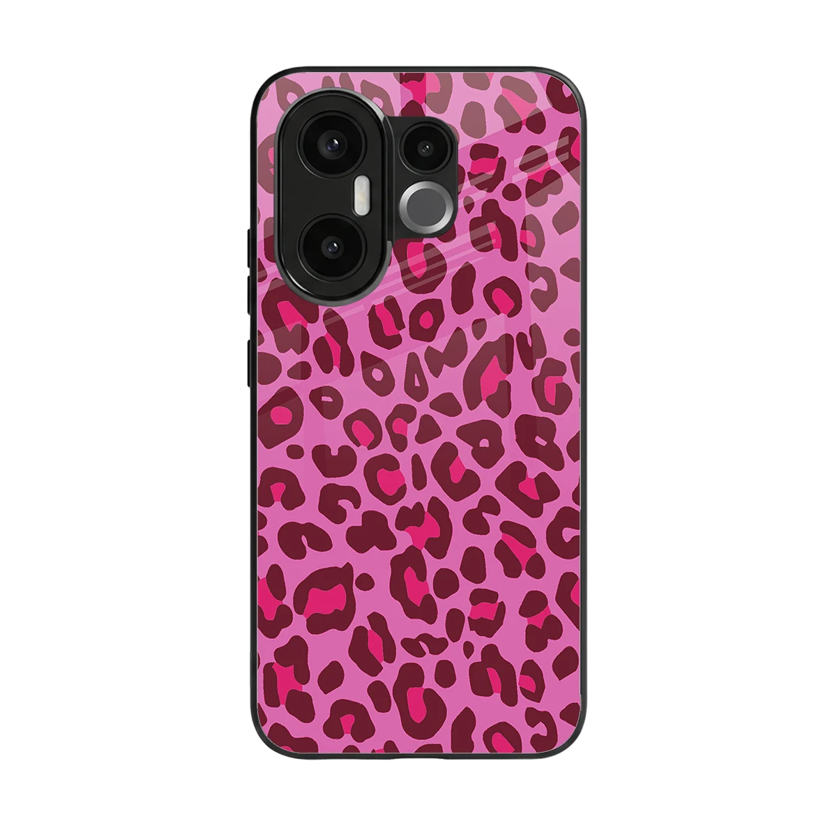 Leopard Pink back phone cover | glass case for vivo x200 fe