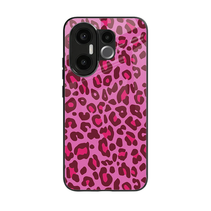 Leopard Pink back phone cover | glass case for vivo x200 fe