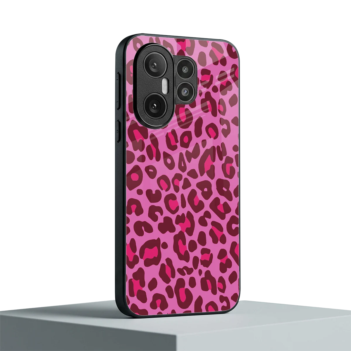 Leopard Pink vivo x200 fe mobile cover | shockproof glass phone case