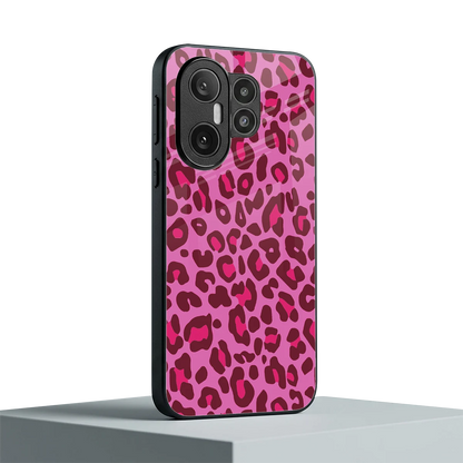 Leopard Pink vivo x200 fe mobile cover | shockproof glass phone case