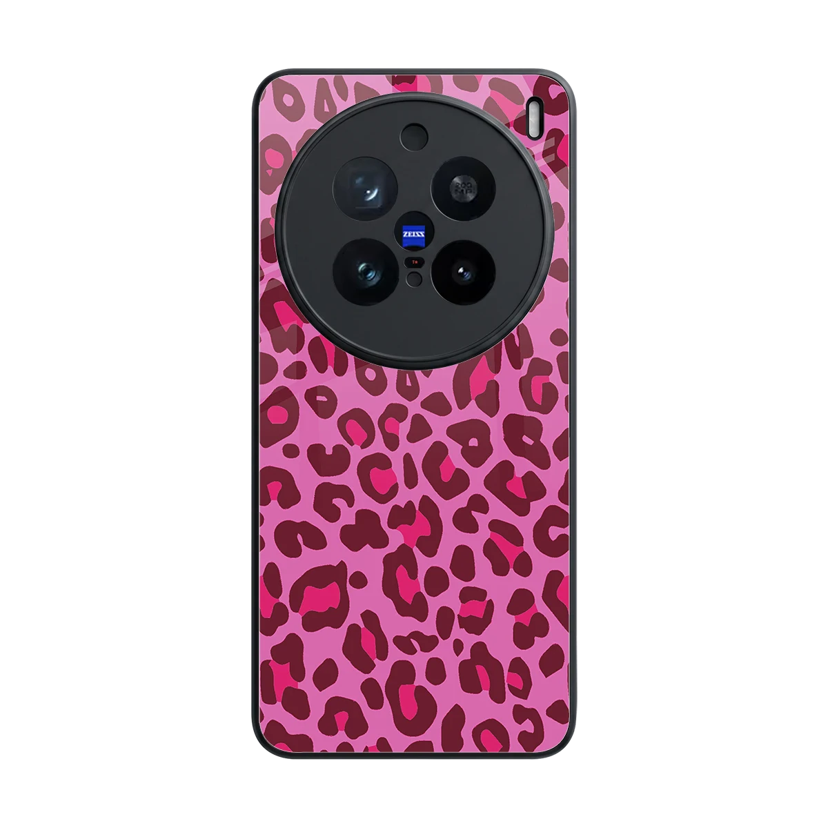 Leopard Pink back phone cover | glass case for vivo x200 pro