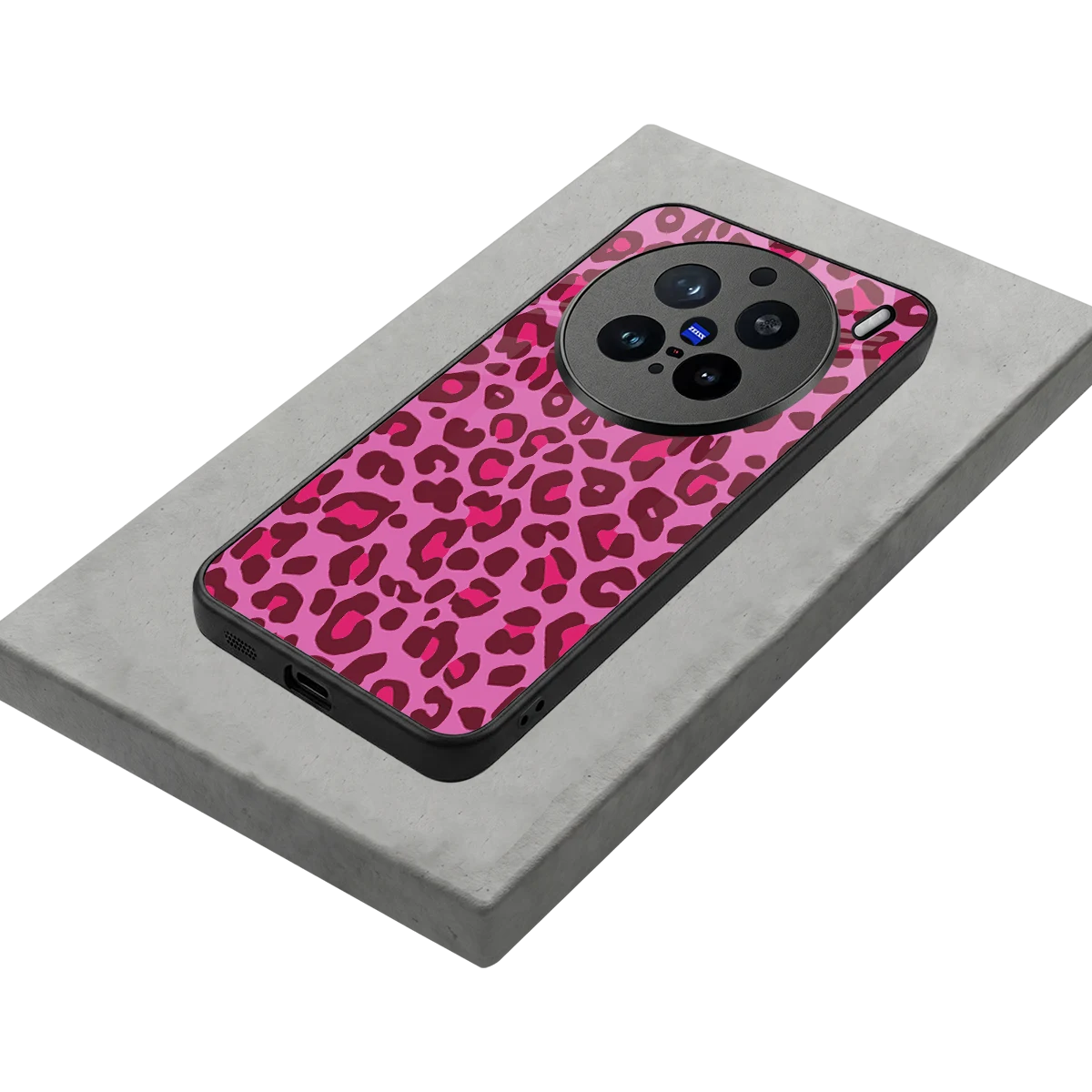 Leopard Pink stylish phone case for vivo x200 pro | glossy glass and slim fit