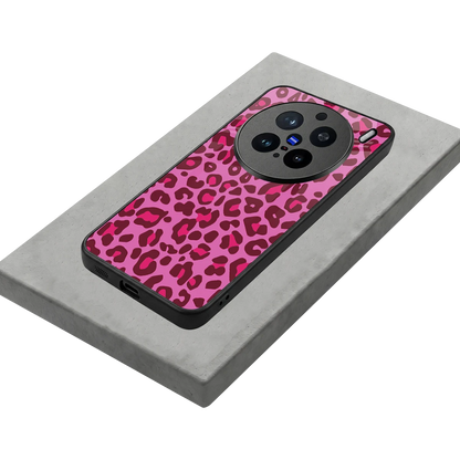 Leopard Pink stylish phone case for vivo x200 pro | glossy glass and slim fit