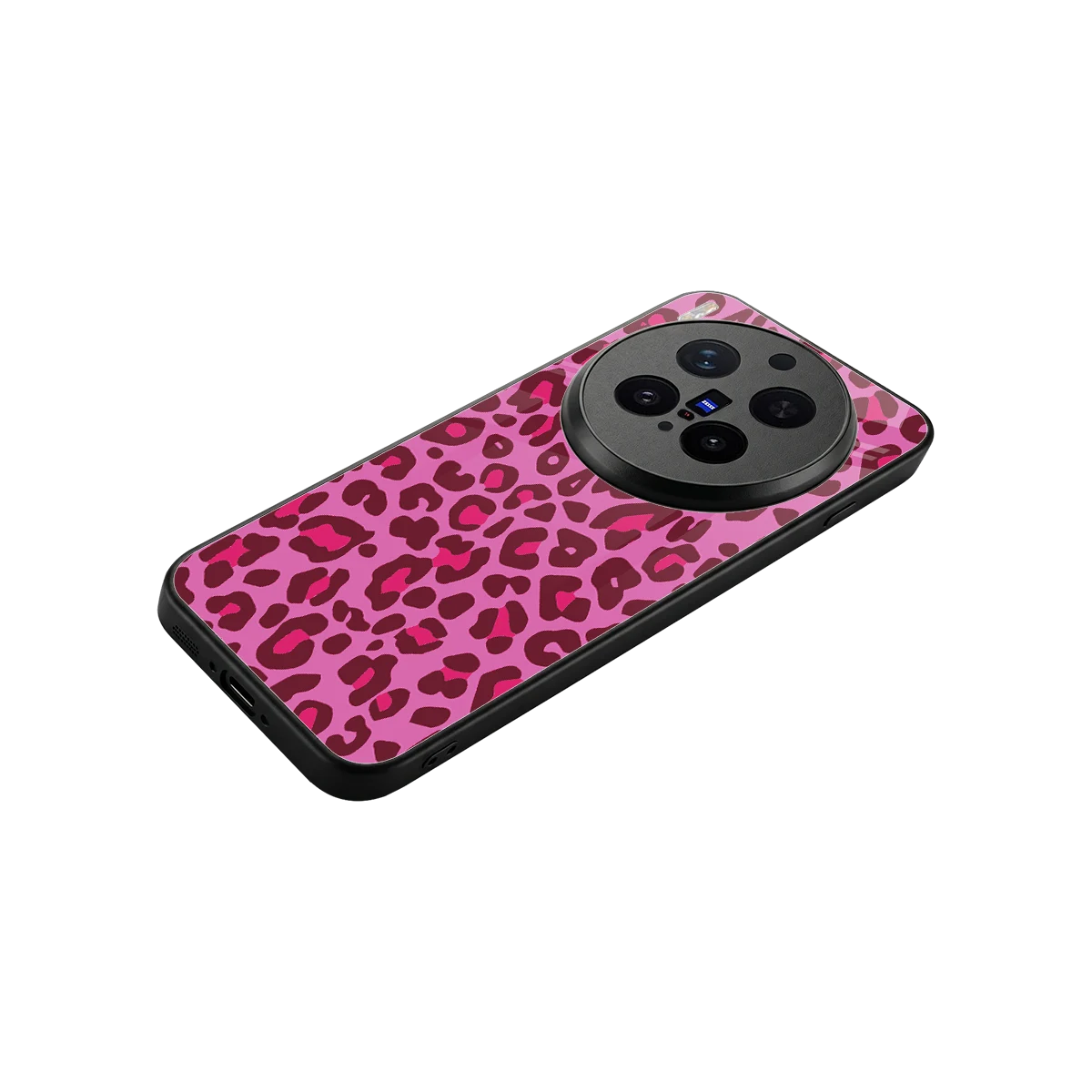 Leopard Pink stylish phone case for vivo x300 pro | glossy glass and slim fit