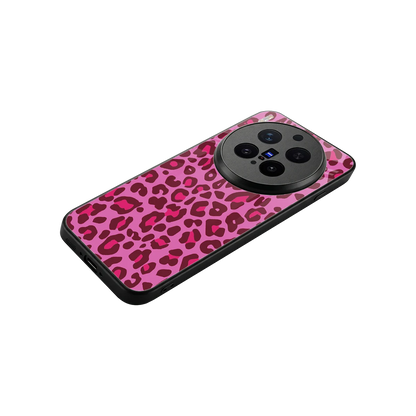 Leopard Pink stylish phone case for vivo x300 pro | glossy glass and slim fit
