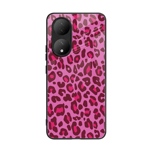 Leopard Pink back phone cover | glass case for Vivo-y100