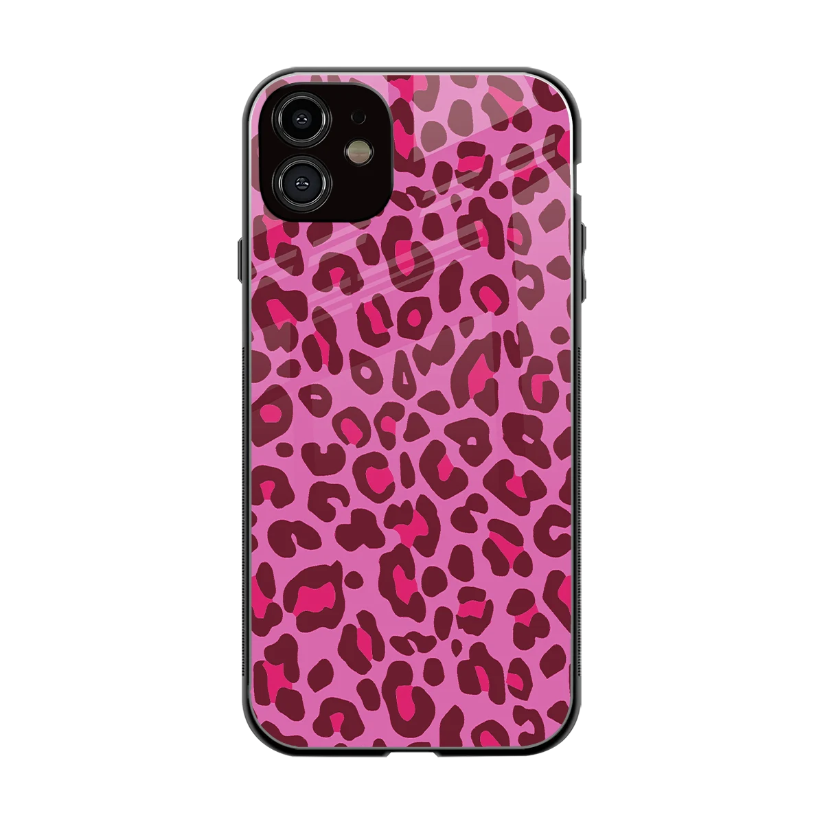 Leopard Pink back phone cover | glass case for iphone 12