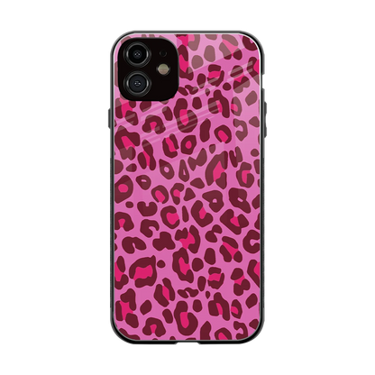 Leopard Pink back phone cover | glass case for iphone 12