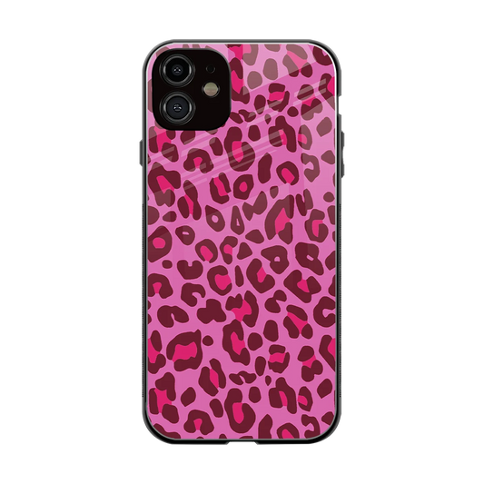 Leopard Pink back phone cover | glass case for iphone 12