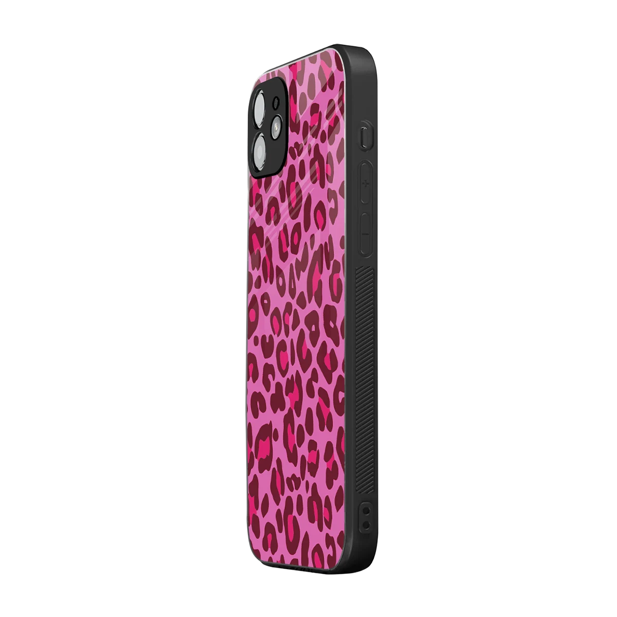 Leopard Pink iphone 12 mobile cover | shockproof glass phone case